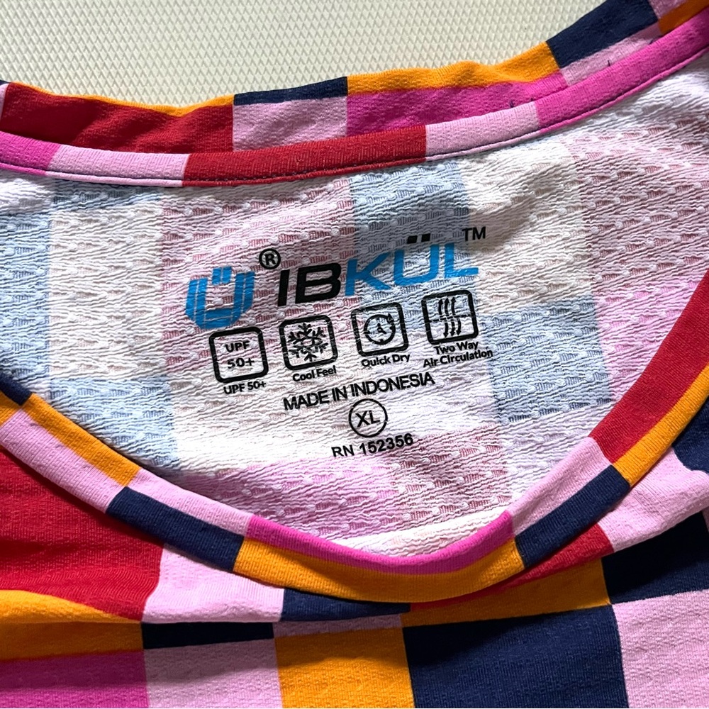 IBKUL Annalise Print Long Sleeve Crew Neck Top Hot Pink/Orange Multi XL - Picture 3 of 7